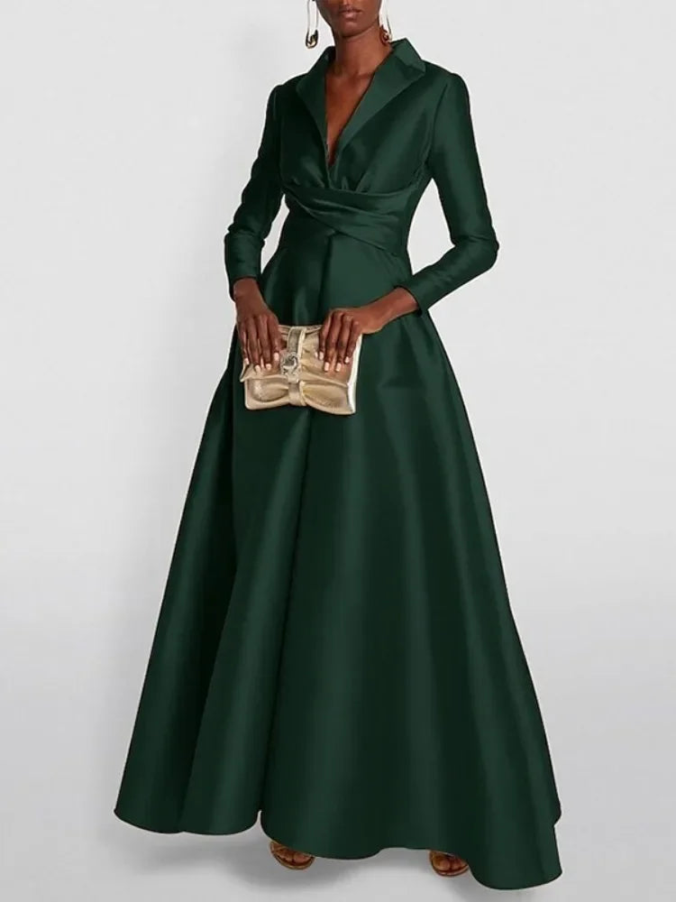 V-Neck Satin Dress